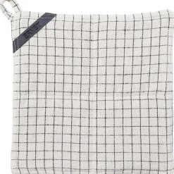 Rutete gryteklut 25 cm, beige/svart