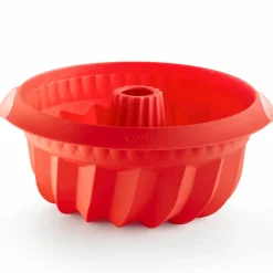 Savarinform dyp i silikon 22 cm, rød