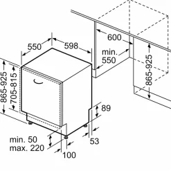 SBH4HVX14E Serie 4 helintegrert oppvaskmaskin 60 cm