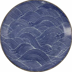 Seigaiha Blue tallerken, 25 cm
