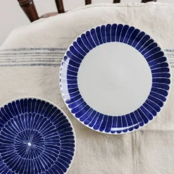 Selma tallerken, 24 cm, blå kant