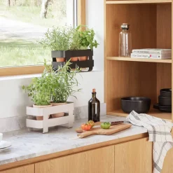 Selvvannende Herb Organiser stål, sort