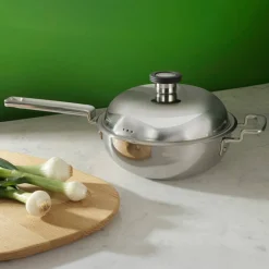 316 Series wok med lokk 28 cm, rustfritt stål