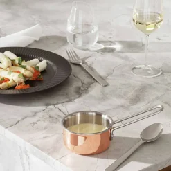Serveringskasserolle i kobber 9 cm