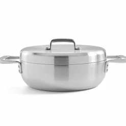 Serveringspanne med lokk 24 cm, rustfritt stål