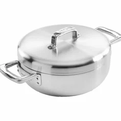 Serveringspanne med lokk 24 cm, rustfritt stål