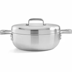 Serveringspanne med lokk 28 cm, rustfritt stål
