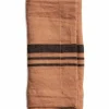 Serviett LITTLEWOOD i lin, stripe, Dry Terracotta, 4-pack