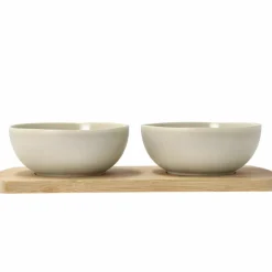 Shoku bambusbrett med 3 skåler 32x10 cm, soft beige