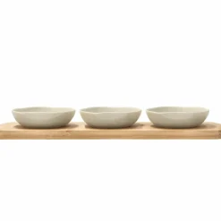 Shoku bambusbrett med 2 skåler 28,5x13 cm, soft beige