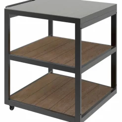 Sidebord til pizzavogn 1/2, svart/sølv