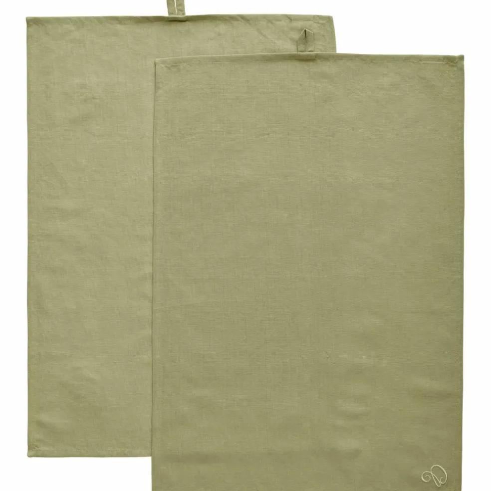 Sienna Kjøkkenhåndkle lin 70x50 cm 2-pakning, taupe