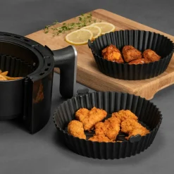 Silikonform til airfryer 21,5x17,5 cm, svart