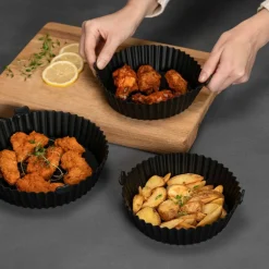 Silikonform til airfryer 21,5x17,5 cm, svart