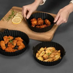 Silikonform til airfryer 18,5x14,5 cm, svart