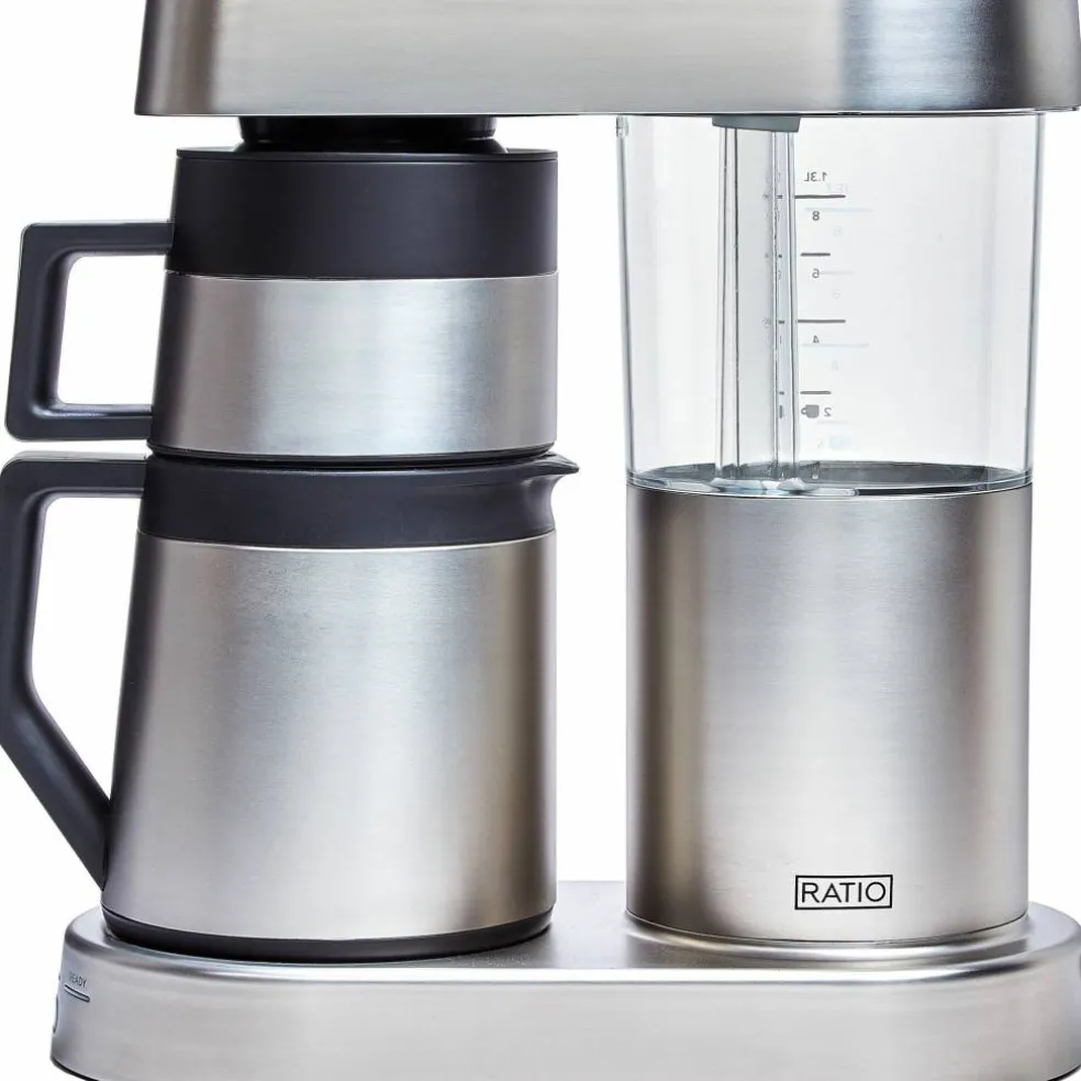Six kaffetrakter 1,25 liter, matt rustfritt stål