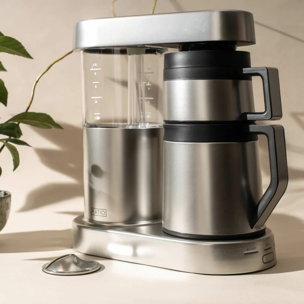 Six kaffetrakter 1,25 liter, matt rustfritt stål