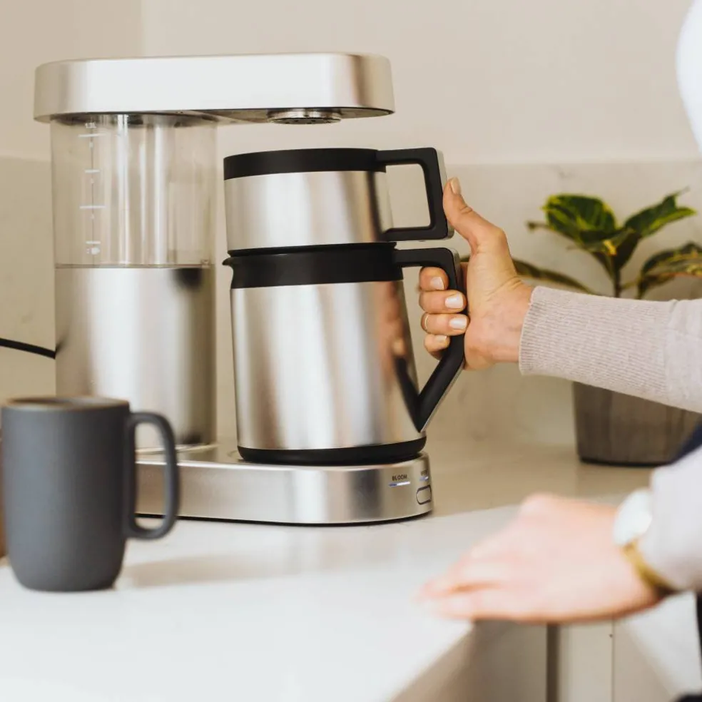 Six kaffetrakter 1,25 liter, matt rustfritt stål