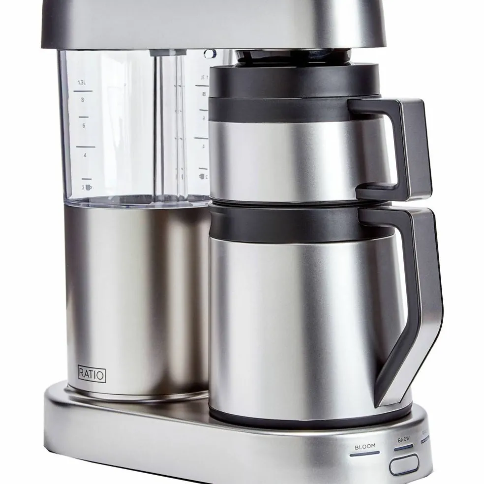 Six kaffetrakter 1,25 liter, matt rustfritt stål