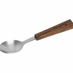 Skje 15 cm, rustfritt stål/akasietre