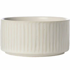 Skål riflet 12 cm, naturhvit
