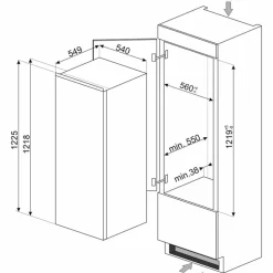 S4L120E integrert kjøleskap 123 cm