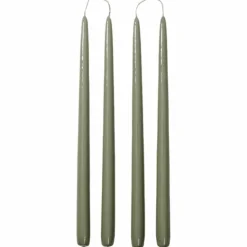 Smooth Glossy kronelys 38 cm 4-pakning, lysegrønn