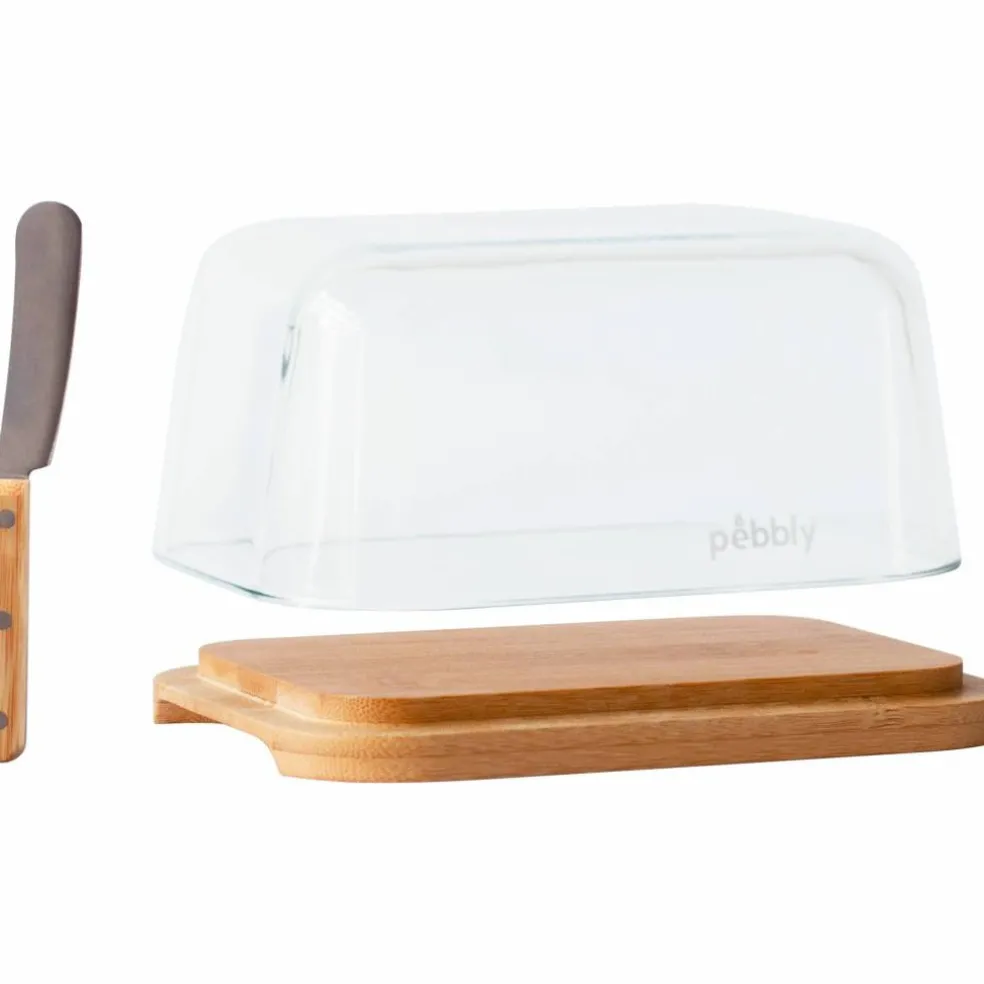 Smørfat og smørkniv, bambus
