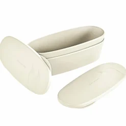 SnapBox oval beholder 2-pakning, cream