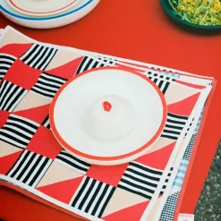 Sobremesa bordbrikke, stripe red