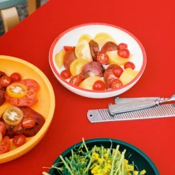 Sobremesa serveringsskål, liten, hvit/rød
