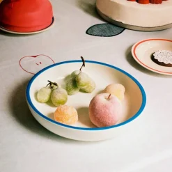 Sobremesa serveringsskål, stor, hvit/blå