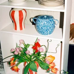 Sobremesa Stripe vase, liten, rød