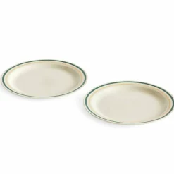 Sobremesa tallerken 24,5 cm, 2-pakning, grønn/sand