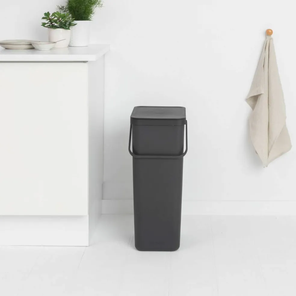 Sort & Go avfallsbøtte 40 liter, mørkegrå