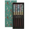 Spisepinner gavesett, 5 par, flora japonic