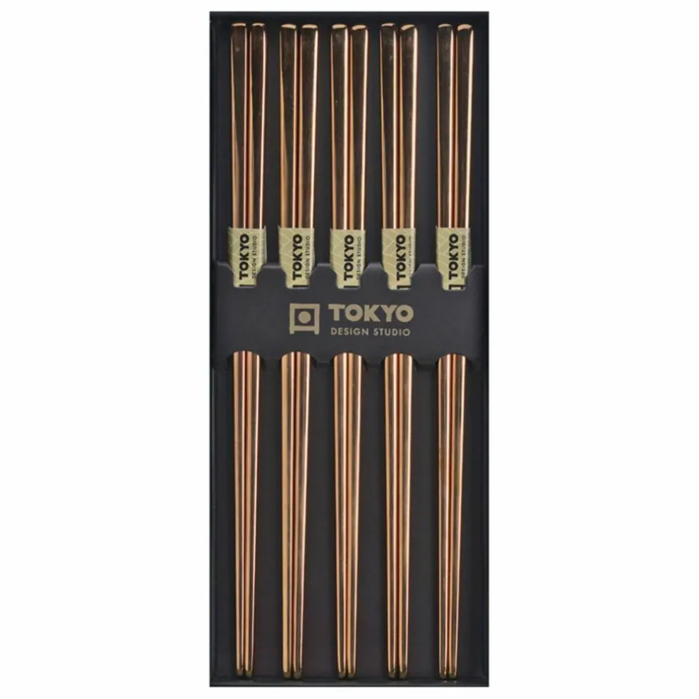 Spisepinner 5 par, rustfritt stål, black