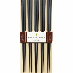 Spisepinner Plain Wood 5 Par, Black