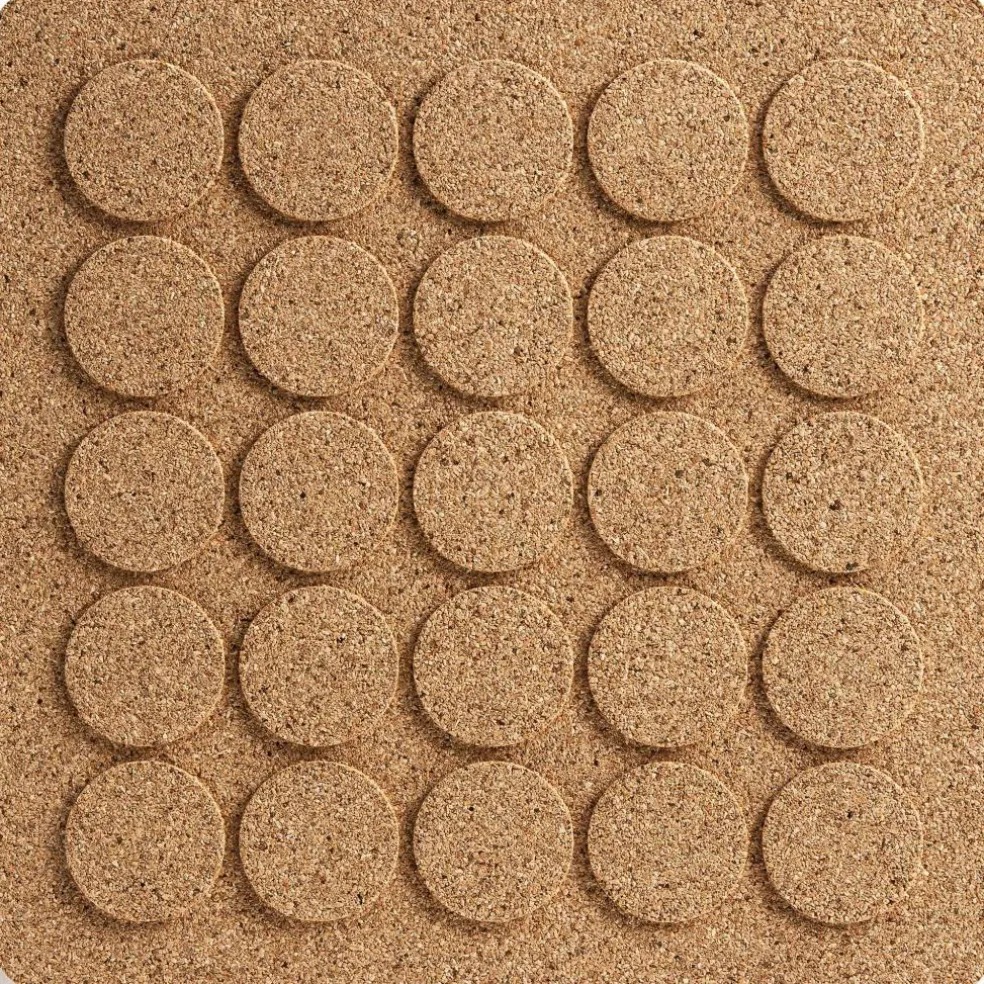 Square Dots gryteunderlag, svart kork