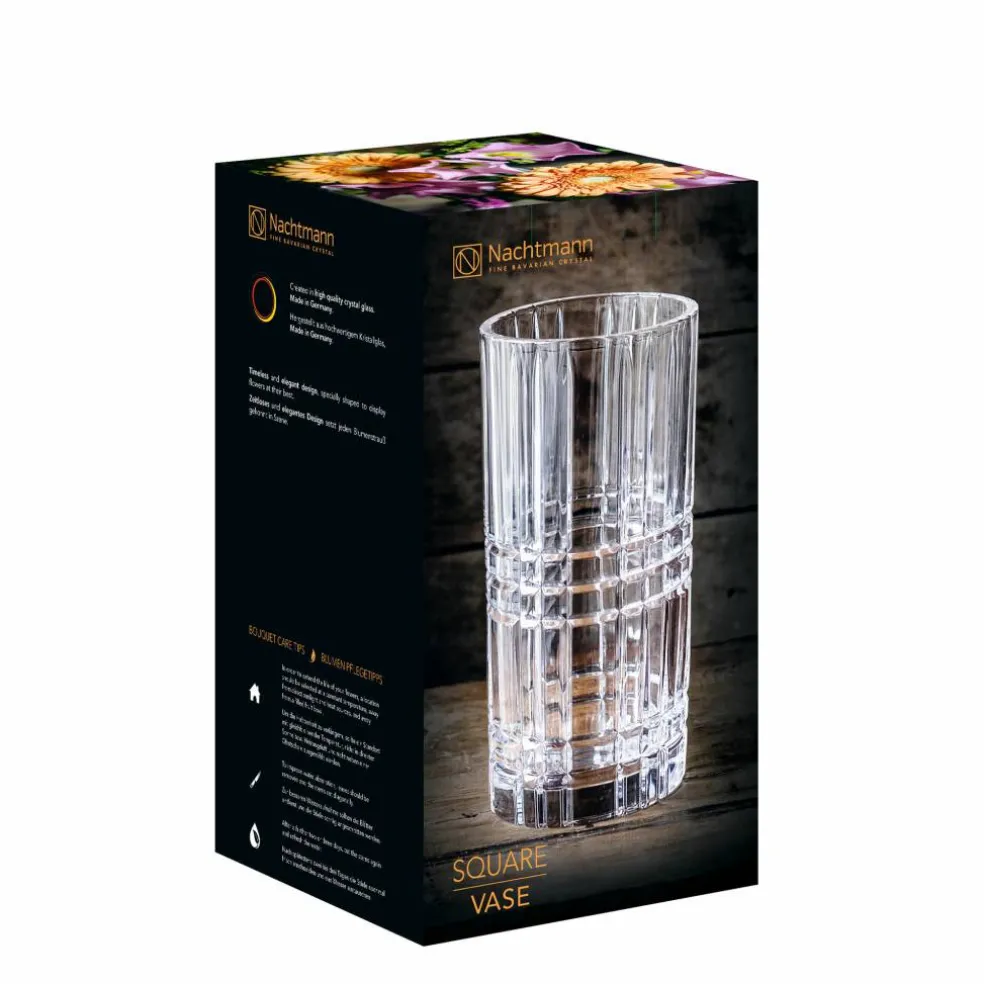 Square vase 28 cm, klar