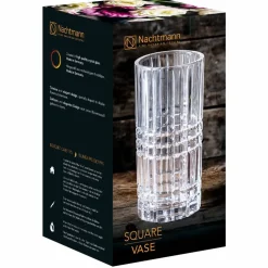 Square vase 23 cm, klar