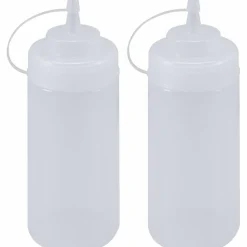 Squeeze-flaske 260 ml med lokk, 2-pakning