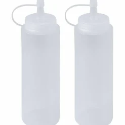 Squeeze-flaske 700 ml med lokk, 2-pakning