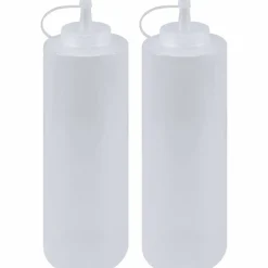 Squeeze-flaske 700 ml med lokk, 2-pakning