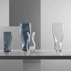 Squeeze vase 34 cm, klar
