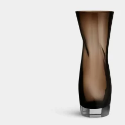 Squeeze vase 34 cm, røykbrun