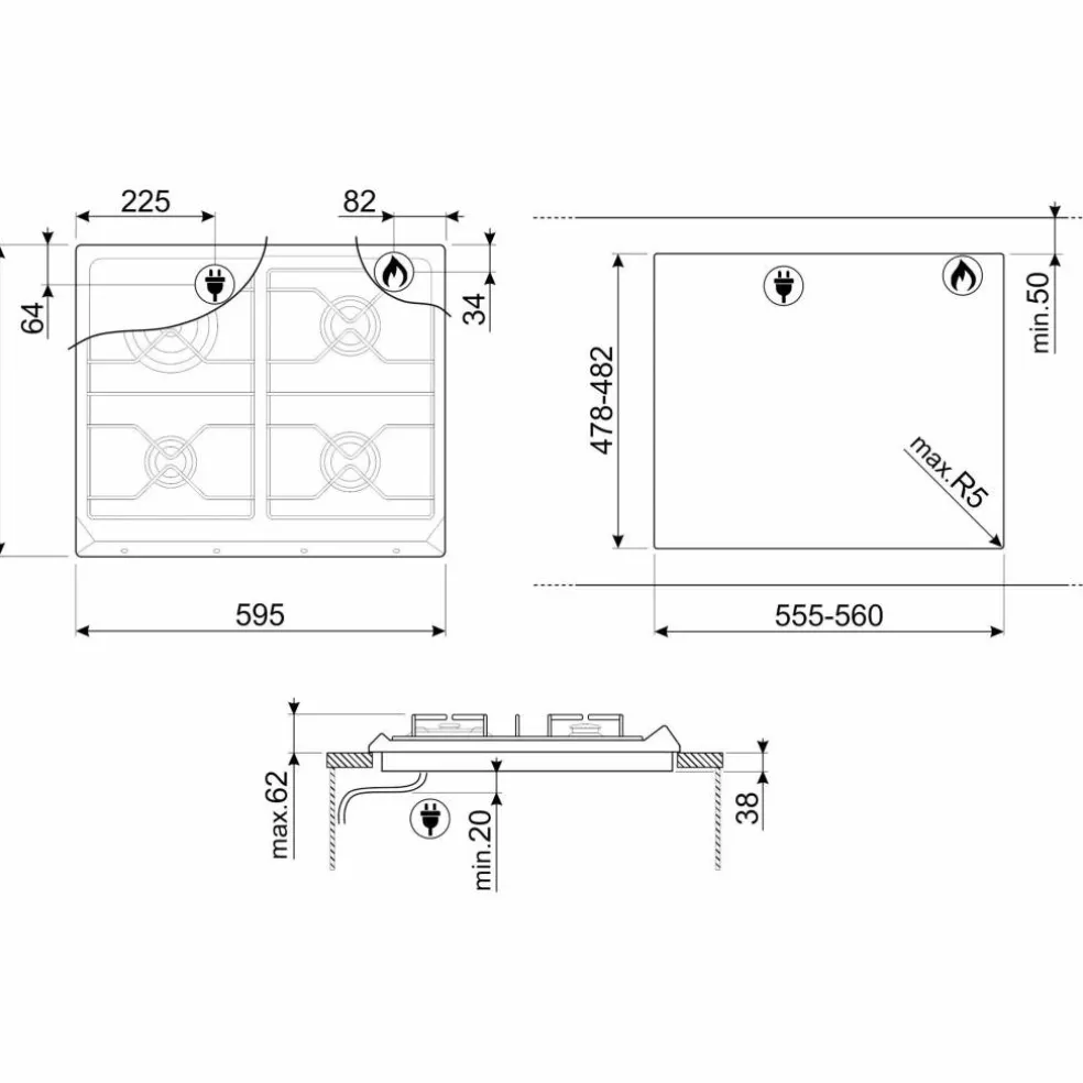 SRV864POGH Kokeplate, Creme