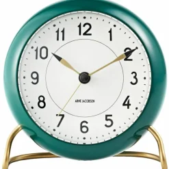 Station bordklokke 11 cm, grønn/hvit