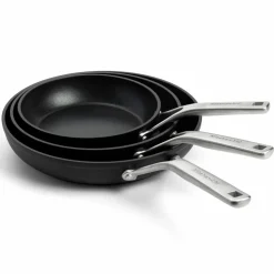 Stekepanner i aluminium, 3 stk