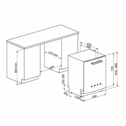 STFA3 underbygd oppvaskmaskin, svart